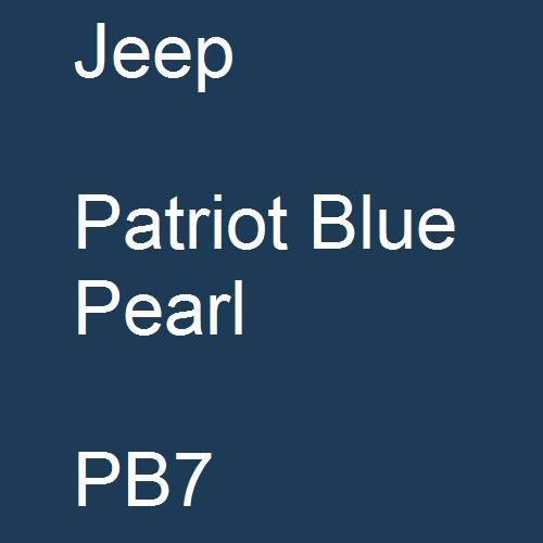 Jeep, Patriot Blue Pearl, PB7.